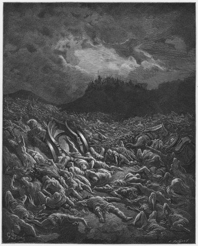 The Destruction of the Armies of the Ammonites and Moabites by Gustave Dore